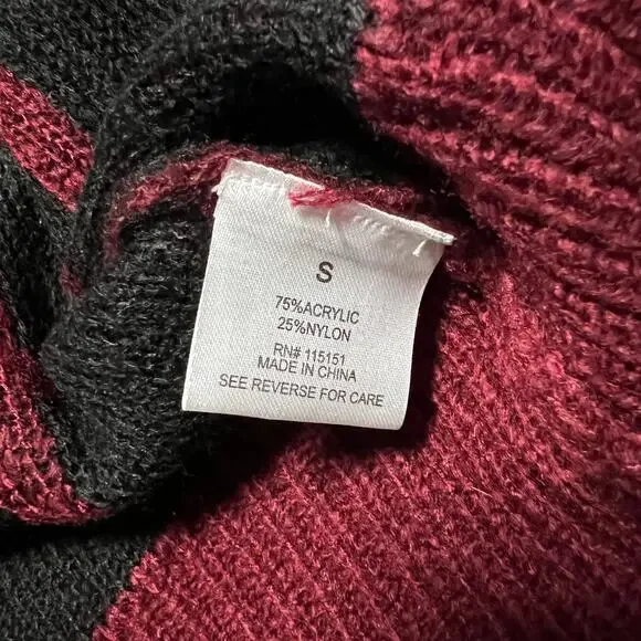 Romeo & Juliet Couture Window Pane Pattern Open Front Knit Cardigan Size S - Picture 6 of 8